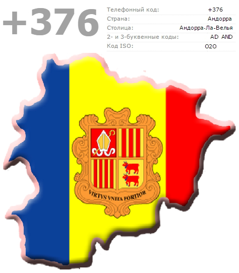 телефонный код Андорры страна столица флаг